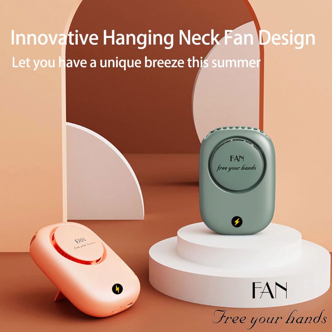 Portable Waist Hanging Fan Mini Neck Fans with Adjustable Bladeless USB Rechargeable Sports Cooling Fan